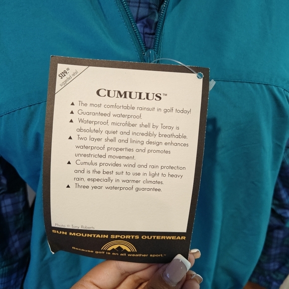 ❗NWT Sun Mountain Sports Vintage Blue Plaid Windbreak Women's Size Medium - Picture 3 of 5